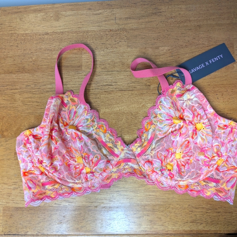 Savage X Fenty Pink and Orange Bra Intimates